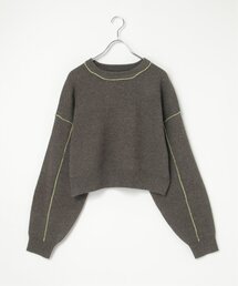 配色ショートニット