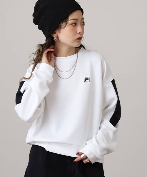 FILA(フィラ)の「FILA CREW SWEAT SHIRTS フィラ ダンボールニット クルーネックトレーナー(スウェット・レディース・ホワイト/グレー/ピンク・L/XL/M)」の5枚目の写真