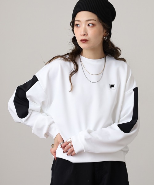 FILA(フィラ)の「FILA CREW SWEAT SHIRTS フィラ ダンボールニット クルーネックトレーナー(スウェット・レディース・ホワイト/グレー/ピンク・L/XL/M)」の4枚目の写真