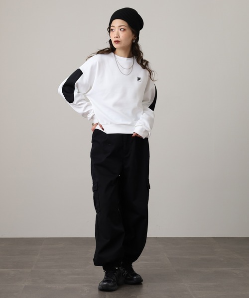 FILA(フィラ)の「FILA CREW SWEAT SHIRTS フィラ ダンボールニット クルーネックトレーナー(スウェット・レディース・ホワイト/グレー/ピンク・L/XL/M)」の8枚目の写真