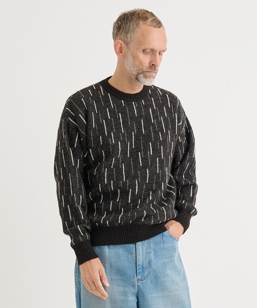 markaware（マーカウェア）の「【MARKAWARE/マーカウェア】RAIN DROP PATTERN JUMPER（ニット/セーター・メンズ・ブラウン/ブラック・1/2）」の2枚目の写真