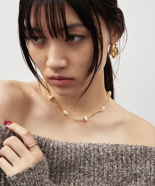 HANNE（アン）の「ウェーブパールネックレス（ネックレス・レディース・ゴールド/シルバー・FREE）」の3枚目の写真