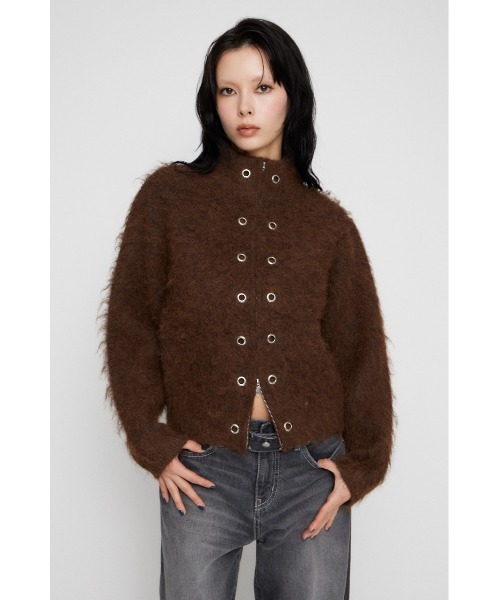 zip side eyelet ニット ZIP SIDE EYELET ニット