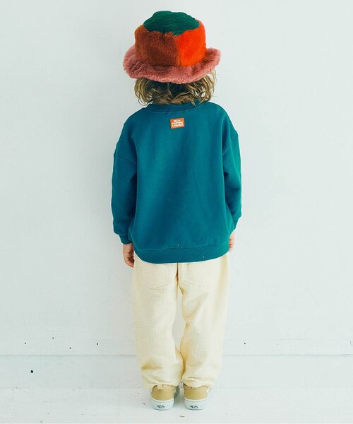 p.premier（ピードットプルミエ）の「【新色追加】イロチ買いしたいバリエーショングラフィック裏起毛トレーナー_ジュニア対応（スウェット・キッズ・ブルー/グリーン/クリーム/オフホワイト/ブラウン/キャメル/レッド・80/90/100/110/120/130/140）」の10枚目の写真