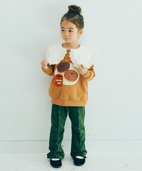 p.premier（ピードットプルミエ）の「【新色追加】イロチ買いしたいバリエーショングラフィック裏起毛トレーナー_ジュニア対応（スウェット・キッズ・ブルー/グリーン/クリーム/オフホワイト/ブラウン/キャメル/レッド・80/90/100/110/120/130/140）」の19枚目の写真