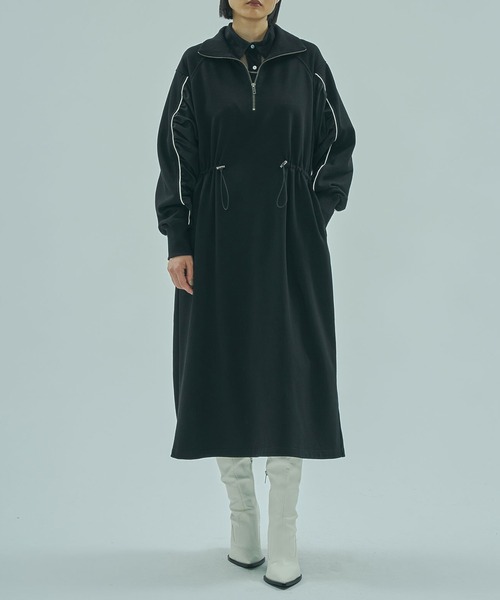 ROSE BUD(ローズバッド)の「FABRIC COMBINATION DRESS(ワンピース・レディース・グレー/ブラック・ONE SIZE)」の1枚目の写真