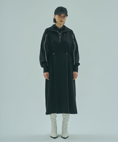 ROSE BUD(ローズバッド)の「FABRIC COMBINATION DRESS(ワンピース・レディース・グレー/ブラック・ONE SIZE)」の4枚目の写真