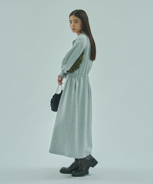 ROSE BUD(ローズバッド)の「FABRIC COMBINATION DRESS(ワンピース・レディース・グレー/ブラック・ONE SIZE)」の9枚目の写真