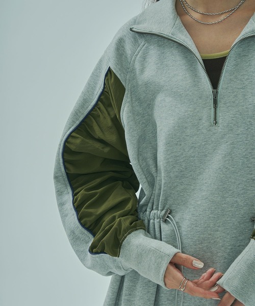 ROSE BUD(ローズバッド)の「FABRIC COMBINATION DRESS(ワンピース・レディース・グレー/ブラック・ONE SIZE)」の12枚目の写真