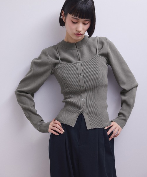 WEB限定】キャミソールセットクロップドカーディガン（カーディガン