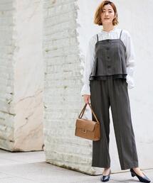 grove（グローブ）の「【2点SET/体型カバー】透け感とレイヤードで大人の遊び心を、ビスチェSET UP（セットアップ）」