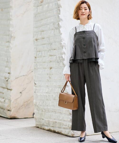 grove(グローブ)の「【2点SET/体型カバー】透け感とレイヤードで大人の遊び心を、ビスチェSET UP(セットアップ・レディース・ブラック/ブラウン系その他2/グレー系その他3・01/02/03/04/05)」の2枚目の写真