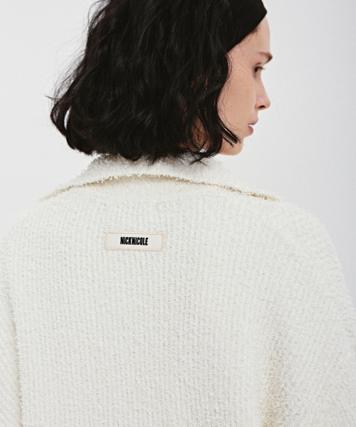 NICK&NICOLE（ニックアンドニコール）の「BOUCLE COLLAR KNIT CARDIGAN_CREAM（カーディガン/ボレロ・レディース・その他・FREE）」の3枚目の写真