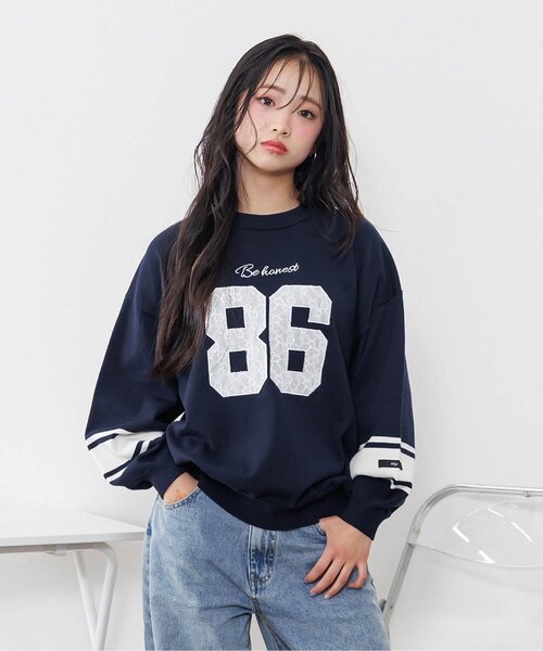 algy（アルジー）の「スムースナンバリングBIGニット（ニット/セーター・キッズ・ブラック/オフホワイト/ネイビー・XX-SMALL/X-SMALL/SMALL/MEDIUM）」の3枚目の写真