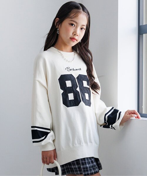 algy（アルジー）の「スムースナンバリングBIGニット（ニット/セーター・キッズ・ブラック/オフホワイト/ネイビー・XX-SMALL/X-SMALL/SMALL/MEDIUM）」の11枚目の写真