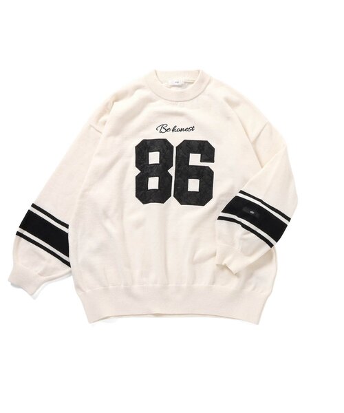 algy（アルジー）の「スムースナンバリングBIGニット（ニット/セーター・キッズ・ブラック/オフホワイト/ネイビー・XX-SMALL/X-SMALL/SMALL/MEDIUM）」の8枚目の写真