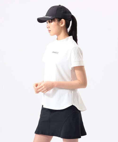 BEAMS GOLF(ビームスゴルフ)の「ORANGE LABEL / バックタック ロゴモックネックシャツ(スウェット・レディース・ネイビー/ホワイト・MEDIUM/LARGE/SMALL)」の2枚目の写真