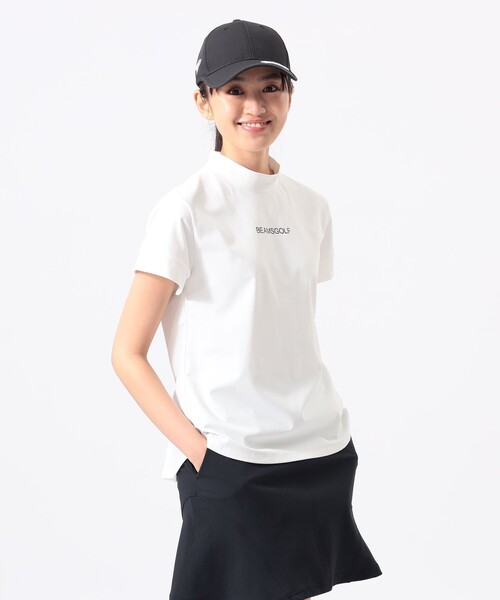 BEAMS GOLF(ビームスゴルフ)の「ORANGE LABEL / バックタック ロゴモックネックシャツ(スウェット・レディース・ネイビー/ホワイト・MEDIUM/LARGE/SMALL)」の5枚目の写真