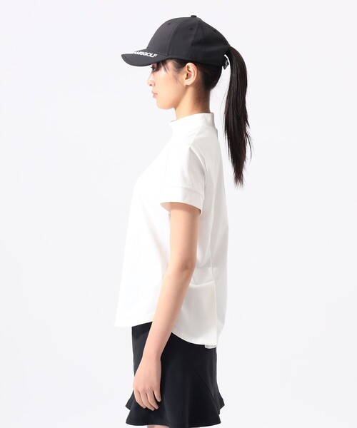 BEAMS GOLF(ビームスゴルフ)の「ORANGE LABEL / バックタック ロゴモックネックシャツ(スウェット・レディース・ネイビー/ホワイト・MEDIUM/LARGE/SMALL)」の6枚目の写真