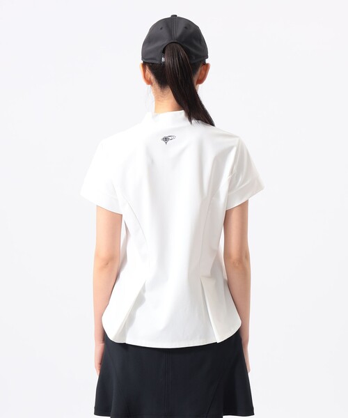 BEAMS GOLF(ビームスゴルフ)の「ORANGE LABEL / バックタック ロゴモックネックシャツ(スウェット・レディース・ネイビー/ホワイト・MEDIUM/LARGE/SMALL)」の8枚目の写真