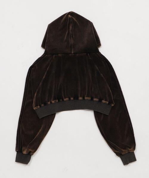 dispark（ディスパーク）の「DISPARK/【25年秋冬新作】ベロア2ラインジップパーカー（パーカー・レディース・ブラック・FREE）」の3枚目の写真