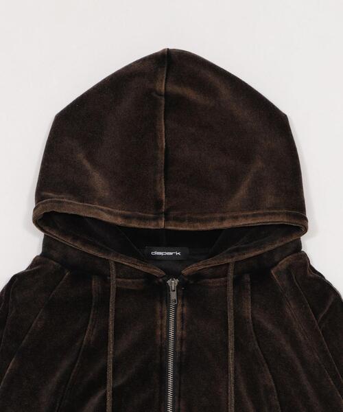 dispark（ディスパーク）の「DISPARK/【25年秋冬新作】ベロア2ラインジップパーカー（パーカー・レディース・ブラック・FREE）」の4枚目の写真