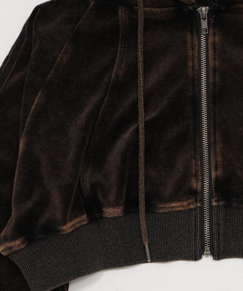 dispark（ディスパーク）の「DISPARK/【25年秋冬新作】ベロア2ラインジップパーカー（パーカー・レディース・ブラック・FREE）」の5枚目の写真