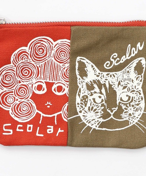 ScoLar(スカラー)の「653830:スカラーちゃん×ネコ配色フラットポーチ(ポーチ・レディース・グリーン/オレンジ/ピンク/ネイビー/パープル・FREE)」の15枚目の写真