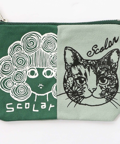 ScoLar(スカラー)の「653830:スカラーちゃん×ネコ配色フラットポーチ(ポーチ・レディース・グリーン/オレンジ/ピンク/ネイビー/パープル・FREE)」の17枚目の写真