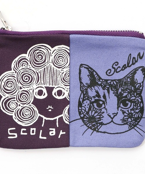 ScoLar(スカラー)の「653830:スカラーちゃん×ネコ配色フラットポーチ(ポーチ・レディース・グリーン/オレンジ/ピンク/ネイビー/パープル・FREE)」の19枚目の写真