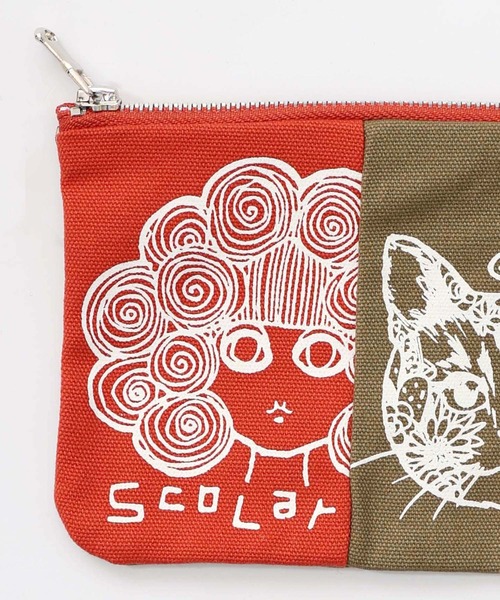 ScoLar(スカラー)の「653830:スカラーちゃん×ネコ配色フラットポーチ(ポーチ・レディース・グリーン/オレンジ/ピンク/ネイビー/パープル・FREE)」の20枚目の写真
