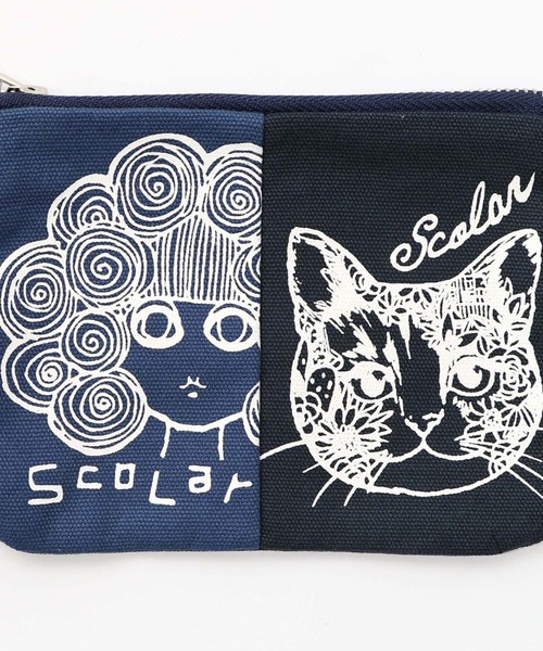 ScoLar(スカラー)の「653830:スカラーちゃん×ネコ配色フラットポーチ(ポーチ・レディース・グリーン/オレンジ/ピンク/ネイビー/パープル・FREE)」の13枚目の写真