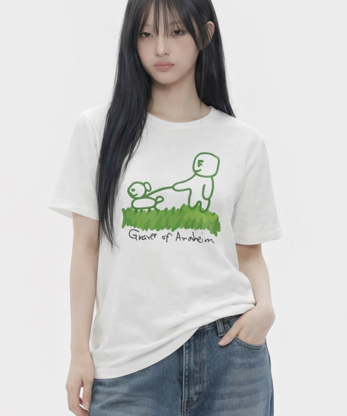 GRAVER（グレーバー）の「[ユニセックス]ドローイングパピーストロール半袖Tシャツ_4カラー（Tシャツ/カットソー・レディース・ホワイト/ネイビー/ライトグレー/ブラック・X-LARGE/LARGE/MEDIUM/SMALL）」の9枚目の写真