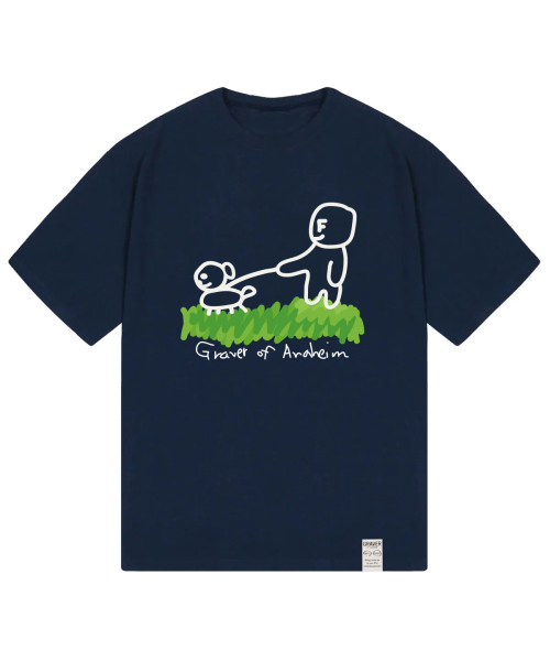 GRAVER（グレーバー）の「[ユニセックス]ドローイングパピーストロール半袖Tシャツ_4カラー（Tシャツ/カットソー・レディース・ホワイト/ネイビー/ライトグレー/ブラック・X-LARGE/LARGE/MEDIUM/SMALL）」の12枚目の写真