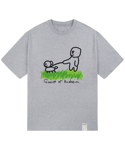 GRAVER（グレーバー）の「[ユニセックス]ドローイングパピーストロール半袖Tシャツ_4カラー（Tシャツ/カットソー・レディース・ホワイト/ネイビー/ライトグレー/ブラック・X-LARGE/LARGE/MEDIUM/SMALL）」の6枚目の写真