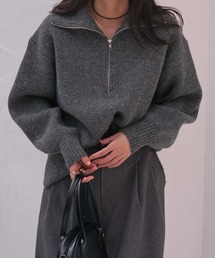 AKTE | ハーフジップニットプルオーバー(ニット/セーター)