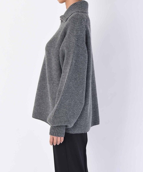 AKTE(アクテ)の「ハーフジップニットプルオーバー(ニット/セーター・レディース・ピンク/チャコールグレー・FREE)」の21枚目の写真