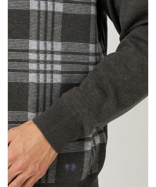 McGREGOR（マックレガー）の「ジャガードチェックプルオーバー（ニット/セーター・メンズ・チャコール/バイオレット・M/L）」の8枚目の写真
