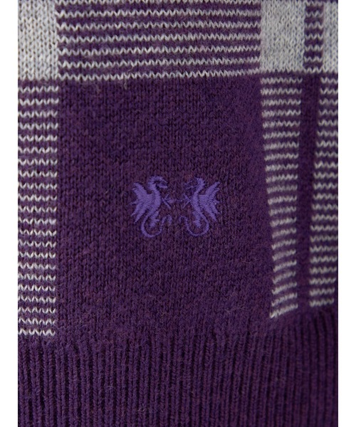 McGREGOR（マックレガー）の「ジャガードチェックプルオーバー（ニット/セーター・メンズ・チャコール/バイオレット・M/L）」の11枚目の写真
