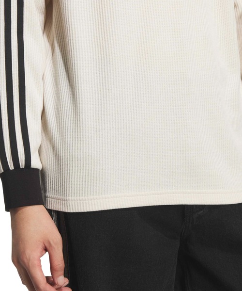 adidas(アディダス)の「adidas WAFFLE LONG SLEEVE POLO / アディダス ワッフル ロング スリーブ ポロ【SP】(ポロシャツ・メンズ・ホワイト・XS/S/M/L/XL/XXL)」の5枚目の写真