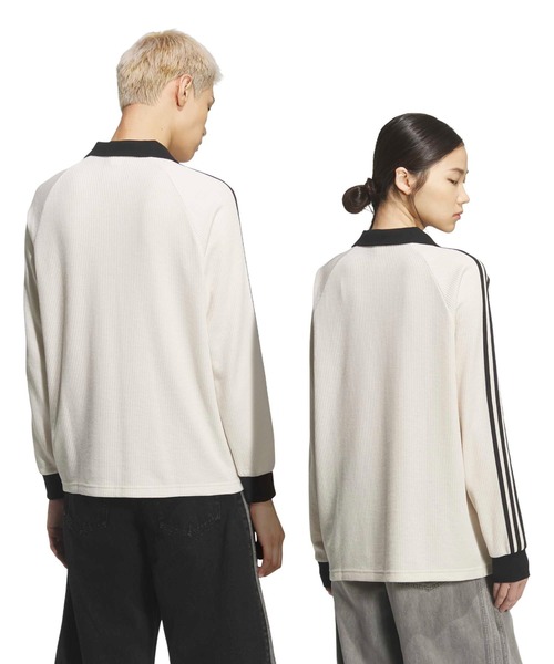 adidas(アディダス)の「adidas WAFFLE LONG SLEEVE POLO / アディダス ワッフル ロング スリーブ ポロ【SP】(ポロシャツ・メンズ・ホワイト・XS/S/M/L/XL/XXL)」の10枚目の写真