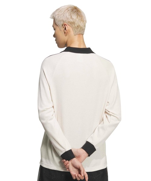 adidas(アディダス)の「adidas WAFFLE LONG SLEEVE POLO / アディダス ワッフル ロング スリーブ ポロ【SP】(ポロシャツ・メンズ・ホワイト・XS/S/M/L/XL/XXL)」の9枚目の写真