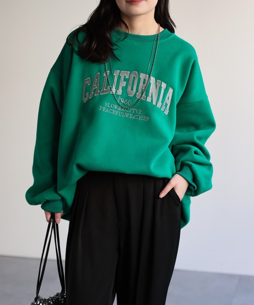 セール】ロゴ刺繍オーバーサイズスウェット / Bigトレーナー