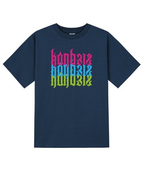 KAN6312(カン6312)の「KTN0047 カンレタリングクロス 半袖Tシャツ - ネイビー(Tシャツ/カットソー・メンズ・その他・SMALL/X-LARGE/LARGE/MEDIUM)」の1枚目の写真