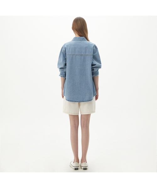 PLASTIC ISLAND(プラスティックアイランド)の「Shirt-style denim jacket PQ2DJ431(その他アウター・レディース・スカイブルー・SMALL/MEDIUM/X-SMALL)」の4枚目の写真