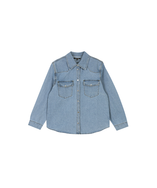 PLASTIC ISLAND(プラスティックアイランド)の「Shirt-style denim jacket PQ2DJ431(その他アウター・レディース・スカイブルー・SMALL/MEDIUM/X-SMALL)」の6枚目の写真