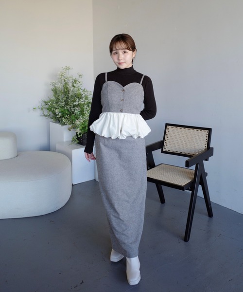 MISCH MASCH(ミッシュマッシュ)の「バルーンツイードビスチェセットアップ(セットアップ・レディース・ベージュ/グレー・フリ-)」の22枚目の写真