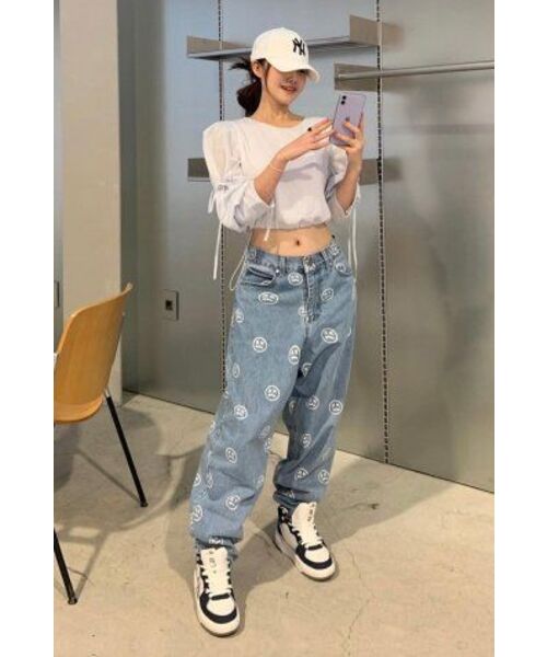 MASSNOUN(マスノウン)の「スマイルパターンデニムパンツ MSOJP003-BL(デニムパンツ・レディース・その他・LARGE)」の7枚目の写真