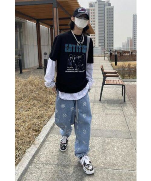 MASSNOUN(マスノウン)の「スマイルパターンデニムパンツ MSOJP003-BL(デニムパンツ・レディース・その他・LARGE)」の19枚目の写真