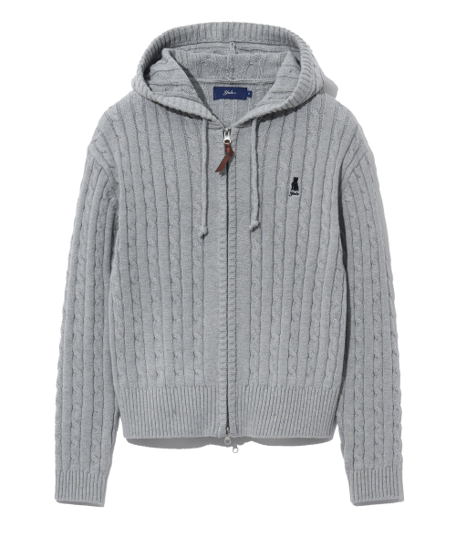YALE（イェール）の「ウィメンズケーブルニットフードジップアップ_グレー（ニット/セーター・レディース・その他・SMALL/MEDIUM/LARGE）」の3枚目の写真